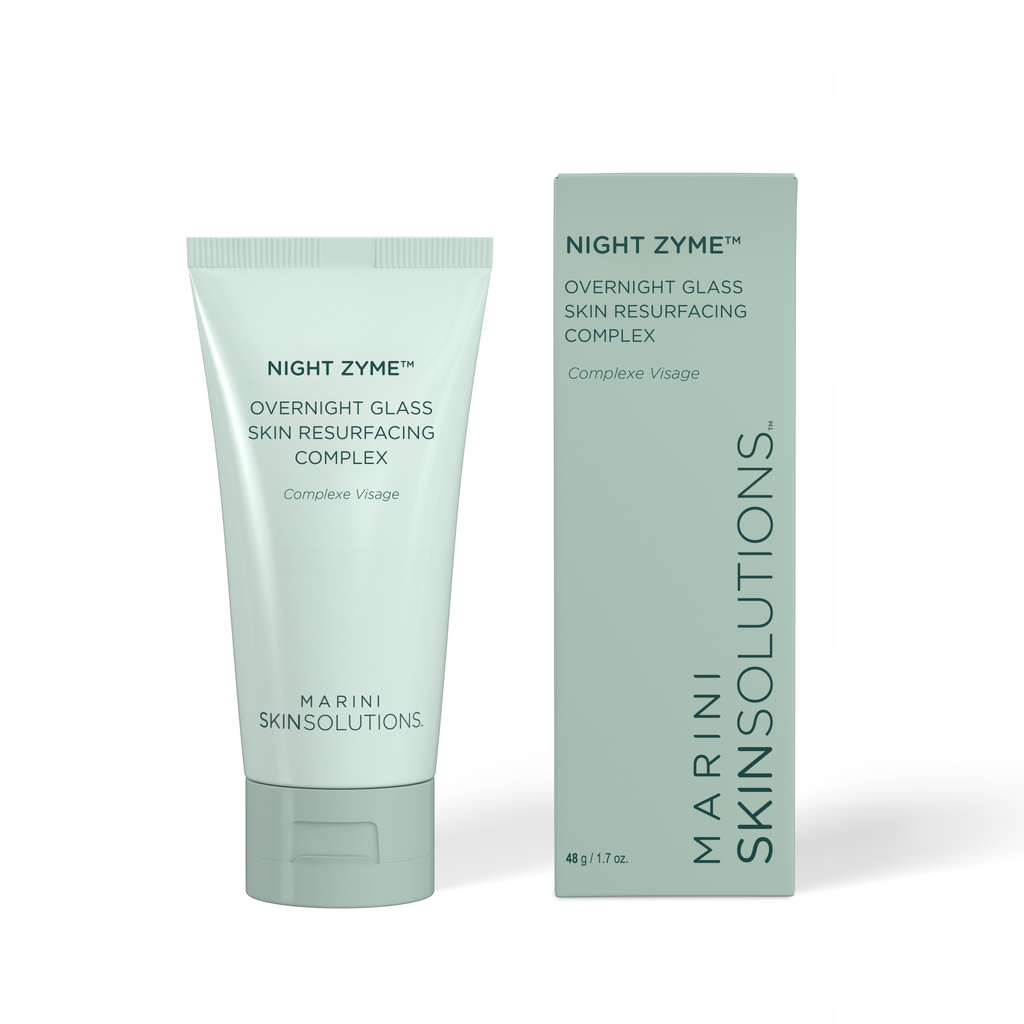 Marini Night ZYME - Overnight Glass Skin Resurfacing Complex - Face Mask with Proteolytic Papaya Enzymes & Peptides - All Skin Types - Cruelty Free - Made in the USA