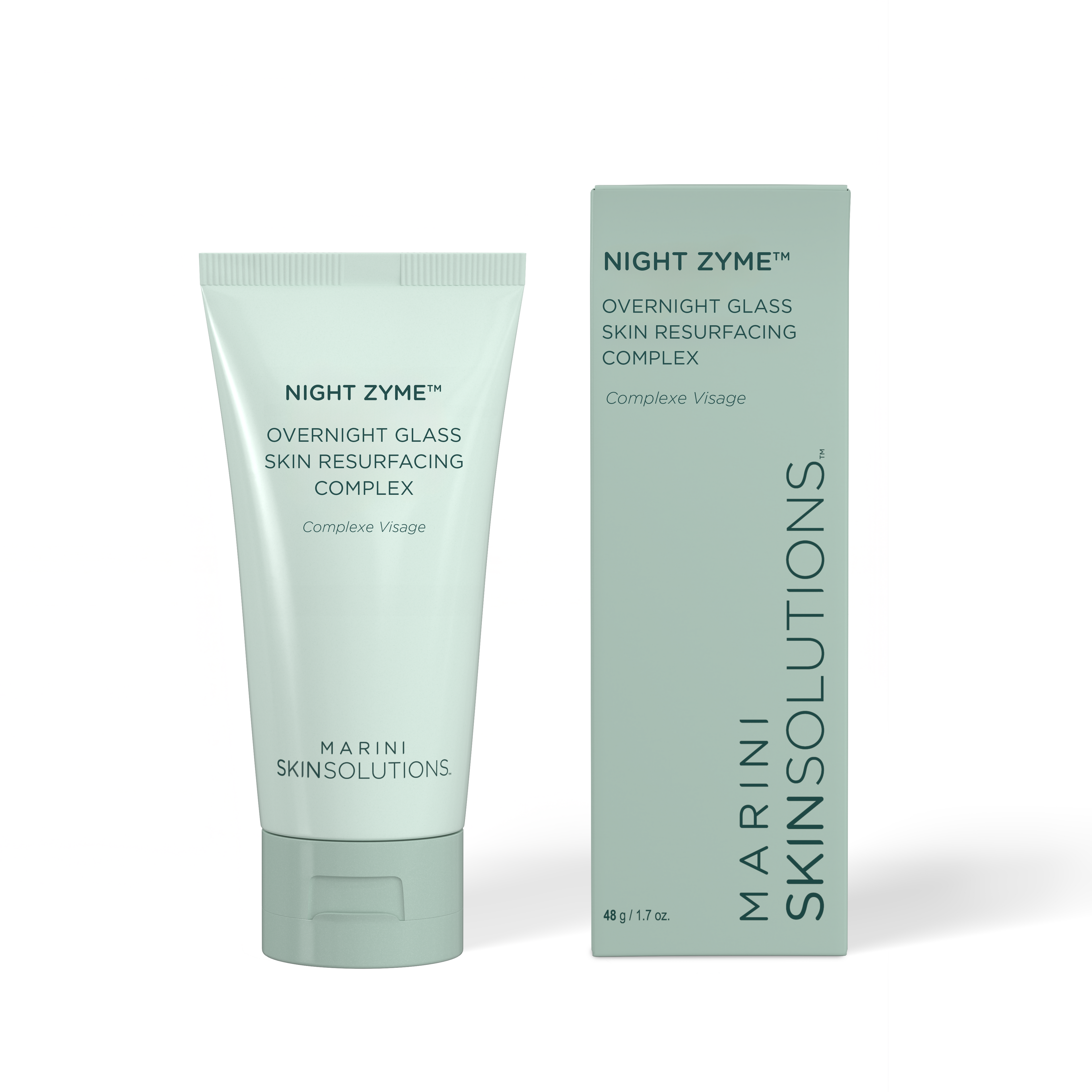 Marini Night ZYME - Overnight Glass Skin Resurfacing Complex - Face Mask with Proteolytic Papaya Enzymes & Peptides - All Skin Types - Cruelty Free - Made in the USA